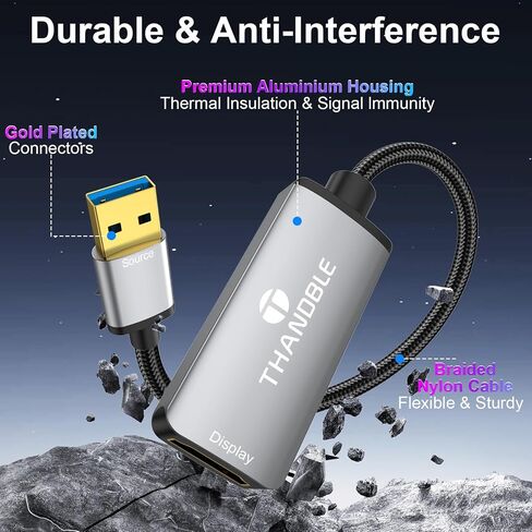 USB C to HDMI 2.1 Adapter, Support 8K@60Hz and 4K 120Hz, Dynamic HDR, Thunderbolt 3/4/5, USB 4 Port, Type C to HDMI Adapter for MacBook Pro/Air, XPS, ThinkPad, iPhone 15/16 Series in Kuwait