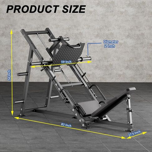 آلة الضغط على الساق 45 درجة-فادح ثنائية الوظائف الثنائية الكواد والمعدات العجول معدات تجريب مع لوحة خلفية قابلة للتعديل ، ولوحة القدم الكبيرة ، وسعة تحميل 1600 رطل لصالة الألعاب الرياضية المنزلية in Kuwait