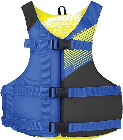 Stohlquist Kids Life Jacket 50-90 lbs - Coast Guard Approved Life Vest - Type III PFD for Boys and Girls - Secure & Adjustable Fit for Swimming, Boating & Water Sports in Kuwait