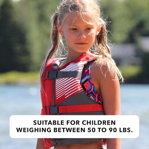 Stohlquist Kids Life Jacket 50-90 lbs - Coast Guard Approved Life Vest - Type III PFD for Boys and Girls - Secure & Adjustable Fit for Swimming, Boating & Water Sports in Kuwait