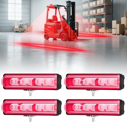 LED Forklift Safety Light Red للسيارات المصحوبة على AGV الآلية ، شاحنة الرافعة الشوكية ، المصعد الصناعي ، سلامة المستودعات ، IP66 مقاومة للماء ، مساكن الألومنيوم - 2 عبوة in Kuwait