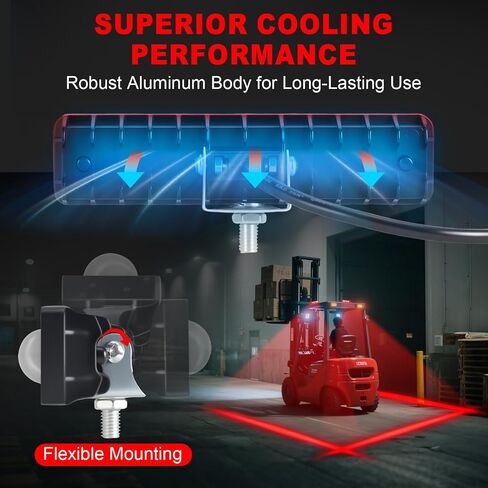 LED Forklift Safety Light Red للسيارات المصحوبة على AGV الآلية ، شاحنة الرافعة الشوكية ، المصعد الصناعي ، سلامة المستودعات ، IP66 مقاومة للماء ، مساكن الألومنيوم - 2 عبوة in Kuwait