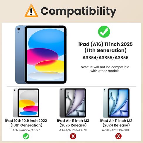 Moko for New iPad (A16) Case 11th Generation 11 بوصة 2025 ، iPad 10 Gen Case 10.9 "2022 مع حامل قلم رصاص وجيب ، غطاء من الورقة الجلدية المتميزة ، زوايا عرض متعددة ، أسود in Kuwait