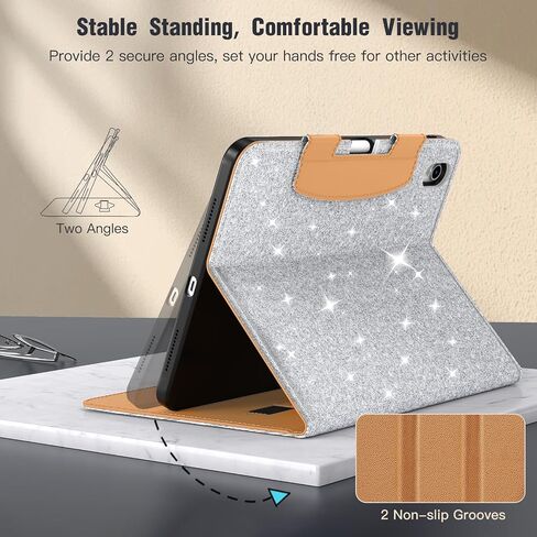 Moko for New iPad (A16) Case 11th Generation 11 بوصة 2025 ، iPad 10 Gen Case 10.9 "2022 مع حامل قلم رصاص وجيب ، غطاء من الورقة الجلدية المتميزة ، زوايا عرض متعددة ، أسود in Kuwait