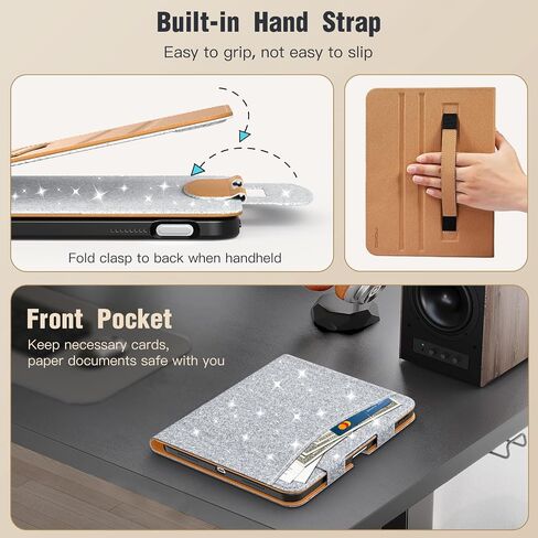 Moko for New iPad (A16) Case 11th Generation 11 بوصة 2025 ، iPad 10 Gen Case 10.9 "2022 مع حامل قلم رصاص وجيب ، غطاء من الورقة الجلدية المتميزة ، زوايا عرض متعددة ، أسود in Kuwait