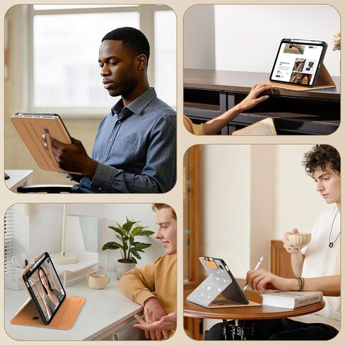 Moko for New iPad (A16) Case 11th Generation 11 بوصة 2025 ، iPad 10 Gen Case 10.9 "2022 مع حامل قلم رصاص وجيب ، غطاء من الورقة الجلدية المتميزة ، زوايا عرض متعددة ، أسود in Kuwait