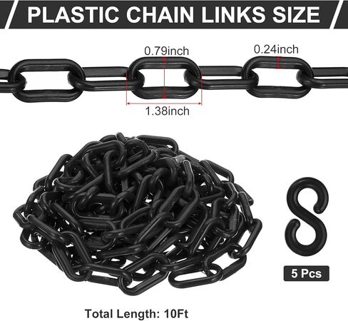 PATIKIL Red Plastic Chain, 16 ft 6mm Safety Barrier Chain for Crowd Control, Queue Line, Parking, Fence, Gate, Concert, Construction Site and Decoration in Saudi Arabia
