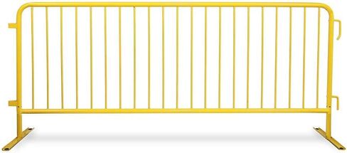 Angry Bull Barricades Heavy Duty Crowd Control Metal Interlocking Barricade with Flat No-Trip Feet - 8.5 Ft. (Safety Yellow) (20 Pack) in Saudi Arabia