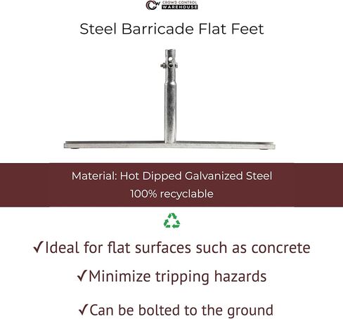 Angry Bull Barricades Heavy Duty Crowd Control Metal Interlocking Barricade with Flat No-Trip Feet - 8.5 Ft. (Safety Yellow) (20 Pack) in Saudi Arabia