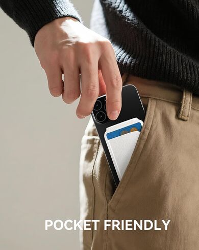 متوافق مع محفظة Magsafe ، حامل بطاقات 5 مع حامل ، محفظة الهاتف المغناطيسي ، STANE For iPhone 16/15/14/13/12 ، RFID حظر الجلد النباتي ، الأسود in Kuwait