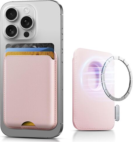 Magnetic Wallet for iPhone 16 Pro Max/15/14/13/12 | RFID Blocking Card Holder with Thumb Push Slot | 3-Capacity Leather Phone Accessory | Pure White in Saudi Arabia