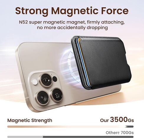 محفظة مغناطيسية لـ iPhone 16 Pro Max/15/14/13/20 | حامل بطاقة حظر RFID مع فتحة دفع الإبهام | ملحق الهاتف الجلدي 3 سعة | أبيض نقي in Kuwait