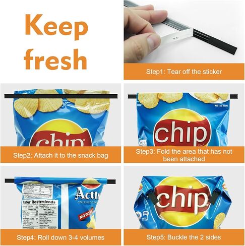50 PCS مقاطع شرائح ، مقاطع رقائق مقاطع خفيفة من الأكياس الخفيفة حزم ختم شرائح الختم ، مقطع كيس الخبز البلاستيكي ، ختم الأطعمة الأكياس ضيقة ، طعام الكلب المطبخ ، حبوب البن in Kuwait