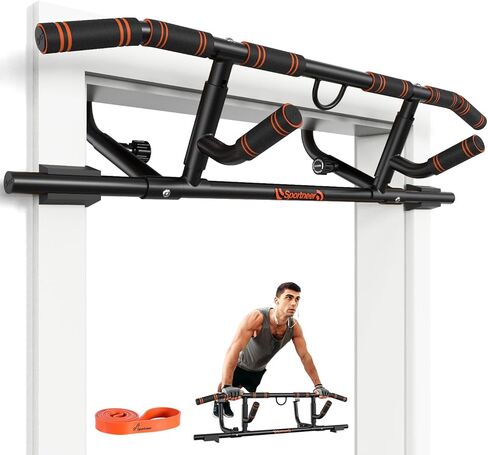 2025 Upgrade Pull up Bar for Doorway with Folding Handle, Door Pull up Bar Door Frame Multi-Grip Upper Body Trainer, 440lb Capacity, Indoor Fitness for Home Gym Strength Training in Saudi Arabia