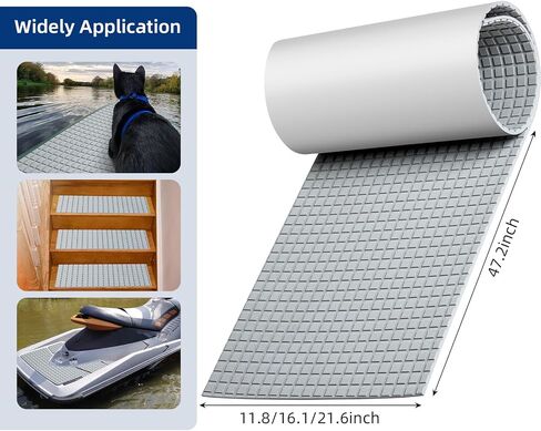 EVA Foam Boat Flooring Decking Sheet Surfboard Traction Pad Universal DIY Anti-Slip Grip Traction Mat for Kayak Yacht Fishing Boat Skateboard Skimboard Step RV Black Dark Grey in Kuwait