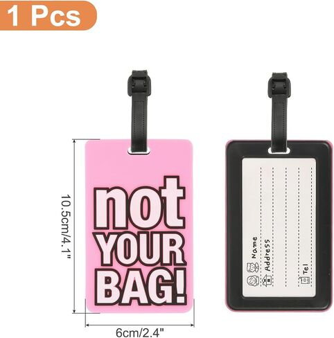علامة أمتعة Patikil (وليس حقيبتك) ، PVC Funny Travel Facage Bag Tag Tage Label للنساء ، الأرجواني in Saudi Arabia