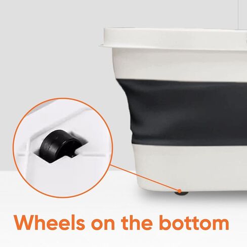 Superio Fold N' Go Mop Bucket with Wheels - Collapsible Cleaning Bucket, 10L, Portable Water Pail for Home, Car, and Outdoor Use in Saudi Arabia