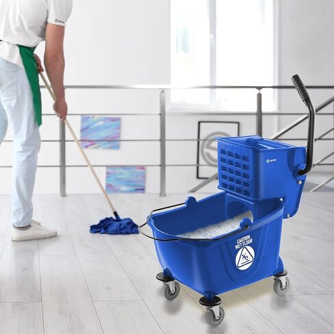 Dryser Commercial Mop Bucket with Side Press Wringer, 26 Quart, Blue in Saudi Arabia