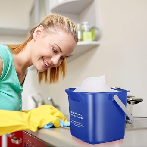 LemonRoad 3 Pcs Cleaning Bucket Small Sanitizing Square Bucket Multi-Size 3+6+8 Quart Detergent Pail for Home Commercial Restaurant Kitchen Office School Wash Rinse Sanitize Handwash(Red) in Kuwait