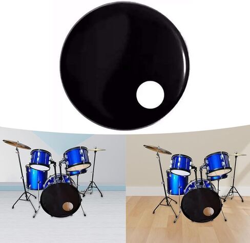 Generic Resonant Bass Drum Head Drum Accessories,Good Sound,Parts,Professional Metal Smooth for All Music Genres Drumhead Regulator, 18 in in Kuwait