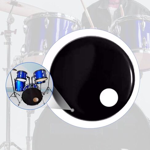Generic Resonant Bass Drum Head Drum Accessories,Good Sound,Parts,Professional Metal Smooth for All Music Genres Drumhead Regulator, 18 in in Kuwait
