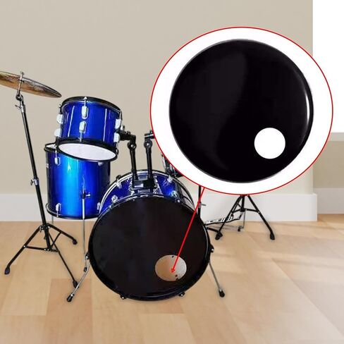 Generic Resonant Bass Drum Head Drum Accessories,Good Sound,Parts,Professional Metal Smooth for All Music Genres Drumhead Regulator, 18 in in Kuwait