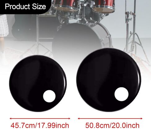 Generic Resonant Bass Drum Head Drum Accessories,Good Sound,Parts,Professional Metal Smooth for All Music Genres Drumhead Regulator, 18 in in Kuwait