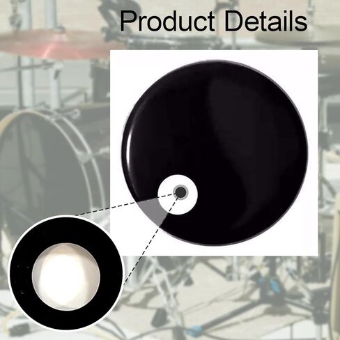 Generic Resonant Bass Drum Head Drum Accessories,Good Sound,Parts,Professional Metal Smooth for All Music Genres Drumhead Regulator, 18 in in Kuwait
