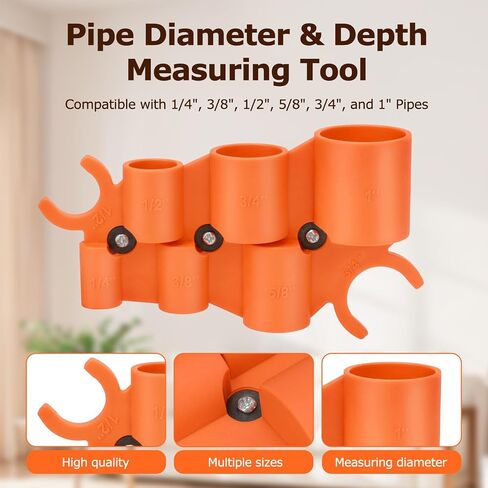 1/4 ''-1 '' مقياس العمق و 1/8 '' إلى 1-5/8 '' مجموعة أدوات الأدوات الأنابيب ، أداة السباكة التي يتم تعيينها مع reamer-outer romer و chamfer أداة PVC ، PPR ، CPVC ، النحاس ، النحاس ، أنابيب الألومنيوم ، 2 حزمة in Kuwait