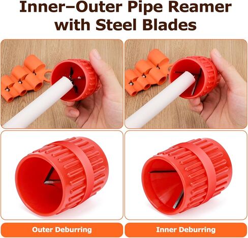 1/4 ''-1 '' مقياس العمق و 1/8 '' إلى 1-5/8 '' مجموعة أدوات الأدوات الأنابيب ، أداة السباكة التي يتم تعيينها مع reamer-outer romer و chamfer أداة PVC ، PPR ، CPVC ، النحاس ، النحاس ، أنابيب الألومنيوم ، 2 حزمة in Kuwait