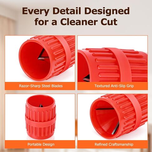 1/4 ''-1 '' مقياس العمق و 1/8 '' إلى 1-5/8 '' مجموعة أدوات الأدوات الأنابيب ، أداة السباكة التي يتم تعيينها مع reamer-outer romer و chamfer أداة PVC ، PPR ، CPVC ، النحاس ، النحاس ، أنابيب الألومنيوم ، 2 حزمة in Kuwait