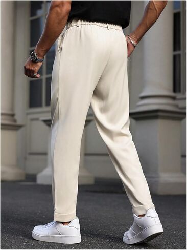 Gorglitter Men's Slim Fit Dress Butt button zipper fly suit pants gurkha pant in Kuwait