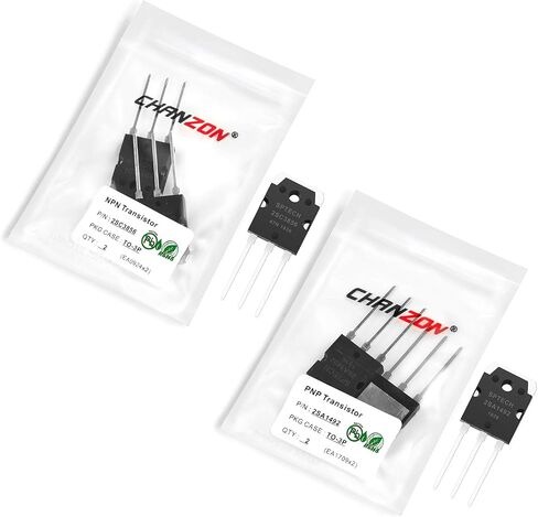 Chanzon 50pcs BC550C BC560C (25PCS NPN BC550C + 25PCS PNP BC560C) TO-92 BJT Power Bipolar Junction Transistor Assortment (Pack of 50pcs) in Saudi Arabia