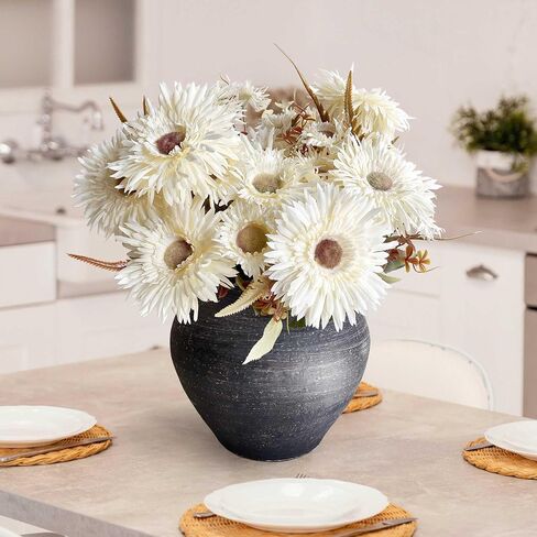 5 Bunches 16 inch - Realistic White Artificial Silk Daisy, Faux Wildflowers Bouquets with Stems for DIY Flower Arrangement Home Garden Wedding Decoration in Saudi Arabia