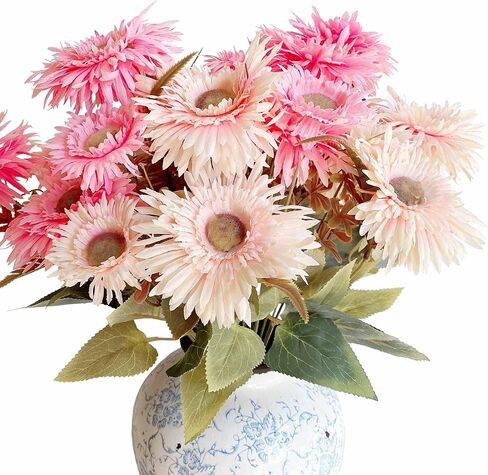 5 Bunches 16 inch - Realistic White Artificial Silk Daisy, Faux Wildflowers Bouquets with Stems for DIY Flower Arrangement Home Garden Wedding Decoration in Saudi Arabia