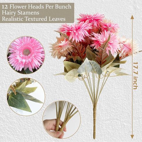 5 Bunches 16 inch - Realistic White Artificial Silk Daisy, Faux Wildflowers Bouquets with Stems for DIY Flower Arrangement Home Garden Wedding Decoration in Saudi Arabia