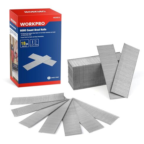 WORKPRO 1-1/4" 18Gauge Brad Nails, 6000 Count Universal Brad Nails for Pneumatic, Electric Brad Nailer in Saudi Arabia