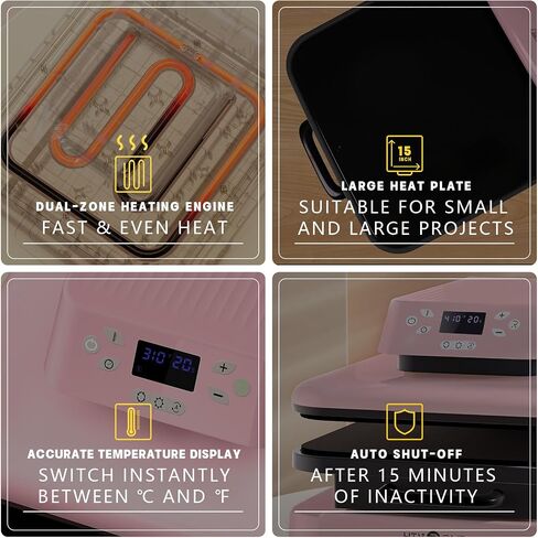 HTVRONT Auto Heat Press Machine for T Shirts - 15x15 Smart T Shirt Press Machine with Auto Release - Professional Heat Press for Sublimation, Vinyl, Heat Transfer Projects in Kuwait