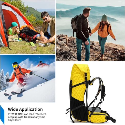 Hiking Backpack,40L to 50L Extra Large Capacity Hiking Bag, Internal Frame Camping Backpack, Upgraded X-PAC Lightweight Sport Daypack Travel Backpack Fit For Mountain Climbing Camping(Black) in Kuwait