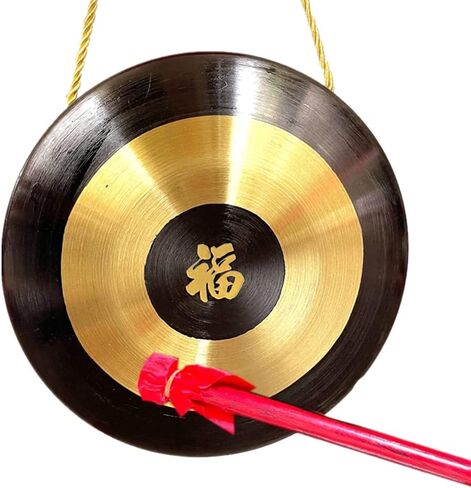 Hand-Held Gong Auspicious and Beautiful Feng Shui Gong Table Ornament Includes Gong Holder Traditional Chinese Percussion Instruments in Saudi Arabia