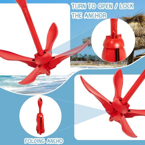 Lounsweer 2 Pack Marine Kayak Anchor Kit Grapnel Kit Kit Archor Stiping Grapnel Grapnel Anchor Boat Boat Anchor with Claw Cayak Fishing Accessories للقوارب الصغيرة زوارق الزوارق المجداف in Kuwait