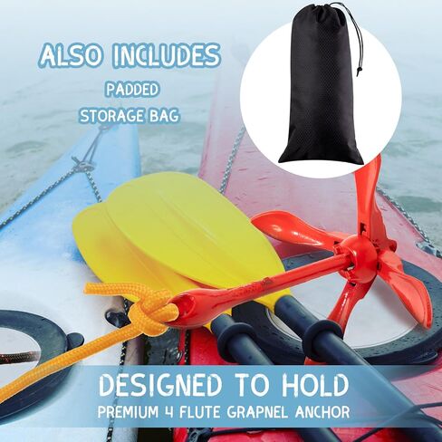 Lounsweer 2 Pack Marine Kayak Anchor Kit Grapnel Kit Kit Archor Stiping Grapnel Grapnel Anchor Boat Boat Anchor with Claw Cayak Fishing Accessories للقوارب الصغيرة زوارق الزوارق المجداف in Kuwait
