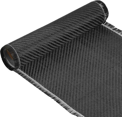 MECCANIXITY Carbon Fiber Fabric, 2ft x 8" Carbon Fiber Cloth Sheet Roll 2x2 Twill Weave 3K 220g for Wall Reinforcement Basement Car Boat Repair DIY, Black in Saudi Arabia