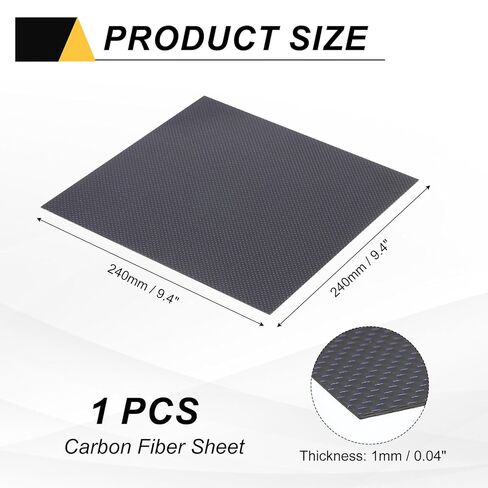MECCANIXITY Carbon Fiber Sheet 300x200x2mm 3K Carbon Fiber Board with Metallic Threads Plain Weave Glossy Surface Laminate Plate Panel for Automotive, Cars, RC Models, Drones, DIY, Gold in Saudi Arabia