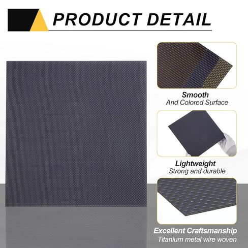 MECCANIXITY Carbon Fiber Sheet 300x200x2mm 3K Carbon Fiber Board with Metallic Threads Plain Weave Glossy Surface Laminate Plate Panel for Automotive, Cars, RC Models, Drones, DIY, Gold in Saudi Arabia