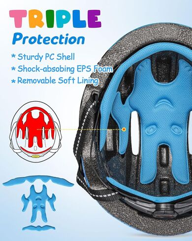VICTGOAL Toddler Kids Bike Helmet Lightweight 3D Children Bicycle Helmet for Boys and Girls Age 3-8 for Multi-Sport Scooter Cycling Skating in Kuwait