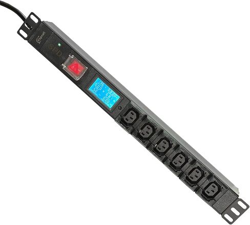 وحدات توزيع طاقة Mount Mount Bower 19 بوصة مقاس 6 بوصة 6 NEMA 5-15R Outlets PDU ، 125-250V 15A 1U Rackmount Surge Protector Power مع شاشة OLED AMP شاشة طاقة الجهد in Saudi Arabia