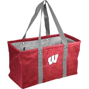 Logo Brands NCAA Wisconsin Badgers Unisex Crosshatch Picnic Caddy – Multipurpose Oversized Tote with Reinforced Handles, Team Logo, and Interior Pocket in Saudi Arabia