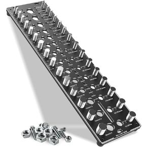 Thread Checker, 32 Nut and Bolt Thread Checker, Bolt Size and Thread Gauge 16Standard & 16 Metric, Bolt Size Finder, Wall-Mountable Bolt Thread Identifier Gauge with Inch & CM Ruler in Saudi Arabia