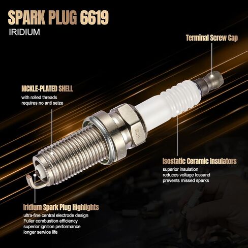 مجموعة من 6 حزمة ملف الإشعال UF267 و Iridium Spark Plugs 4504 6 حزمة متوافقة مع لكزس ES300 ES330 RX300 RX330 RX400 Avalon Camry Highlander Sienna 3.0L 3.3L V6 استبدال C1175 in Kuwait